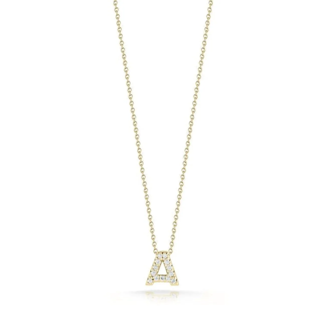 Tiny Treasures 18K Yellow Gold Diamond Love Letter “A” Necklace
