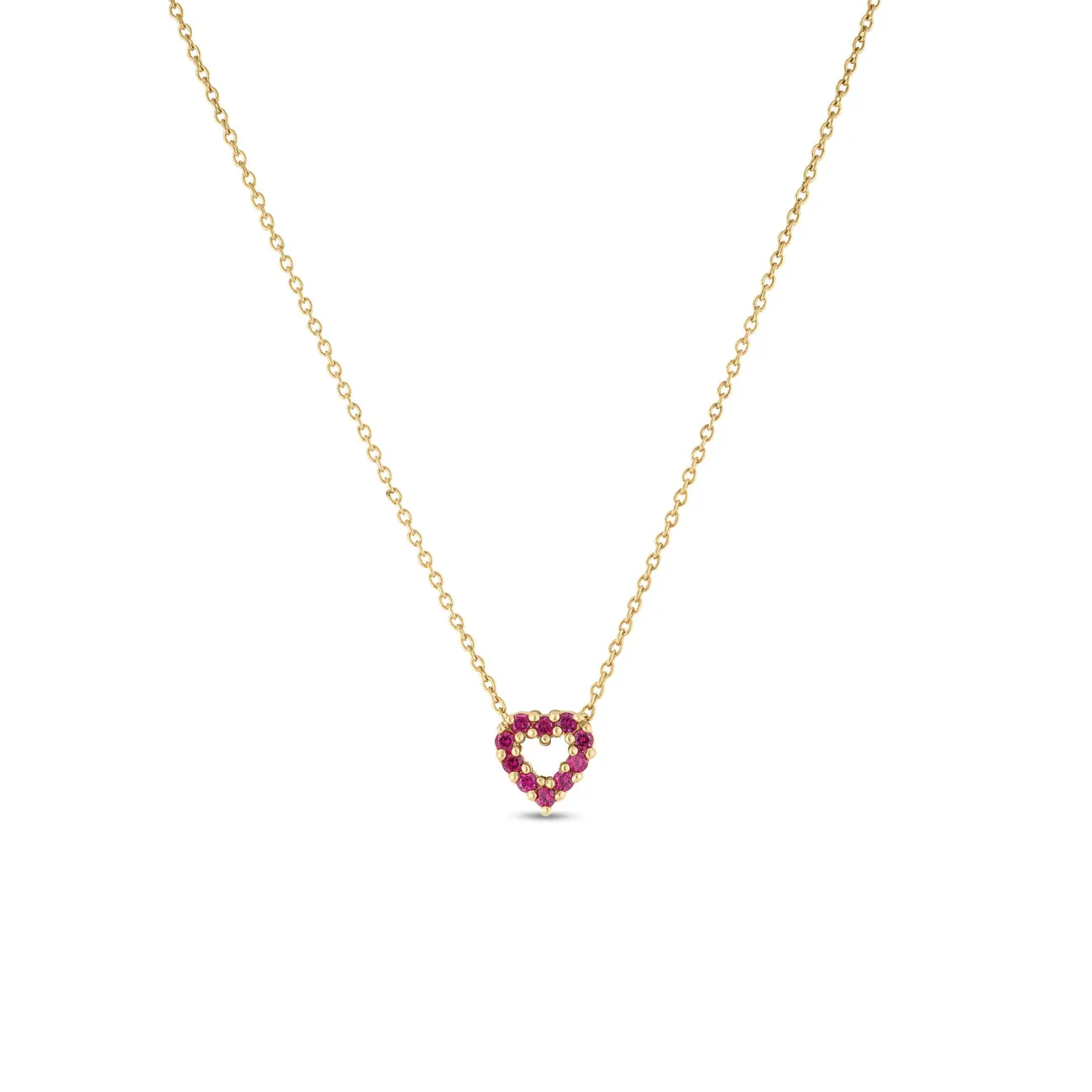 Tiny Treasures 18K Yellow Gold Ruby & Diamond Reversible Heart Necklace