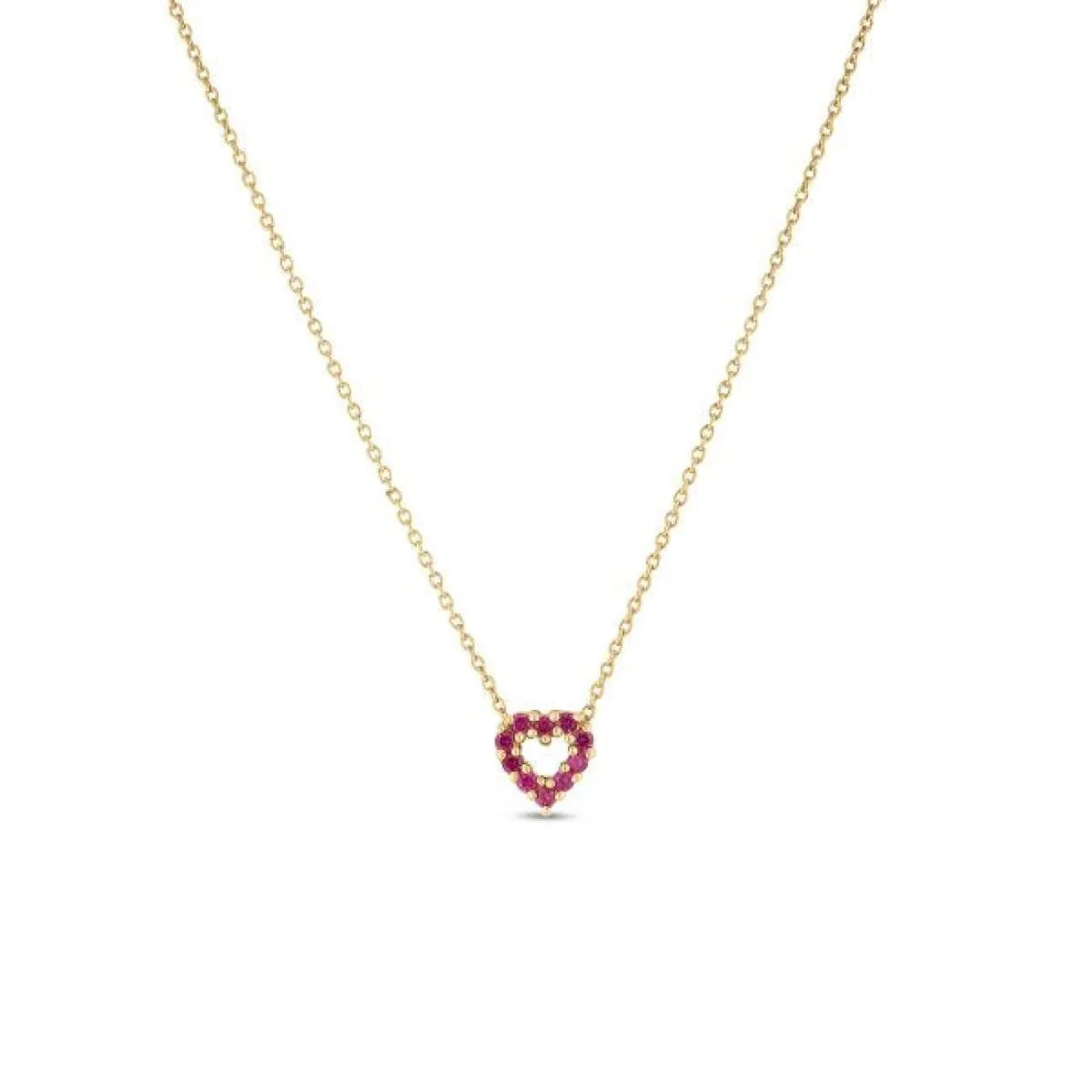 Tiny Treasures 18K Yellow Gold Ruby & Diamond Reversible Heart Necklace
