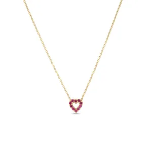 Tiny Treasures 18K Yellow Gold Ruby & Diamond Reversible Heart Necklace