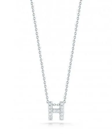 Tiny Treasures Diamond Love Letter "H" in White Gold