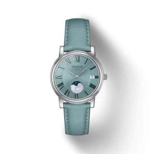 TISSOT CARSON PREMIUM LADY MOONPHASE LIGHT BLUE LEATHER