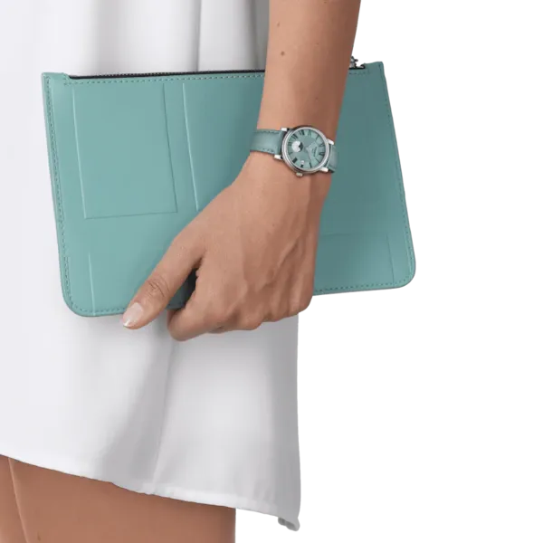 TISSOT CARSON PREMIUM LADY MOONPHASE LIGHT BLUE LEATHER