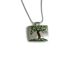 Tree Pendant Enameled