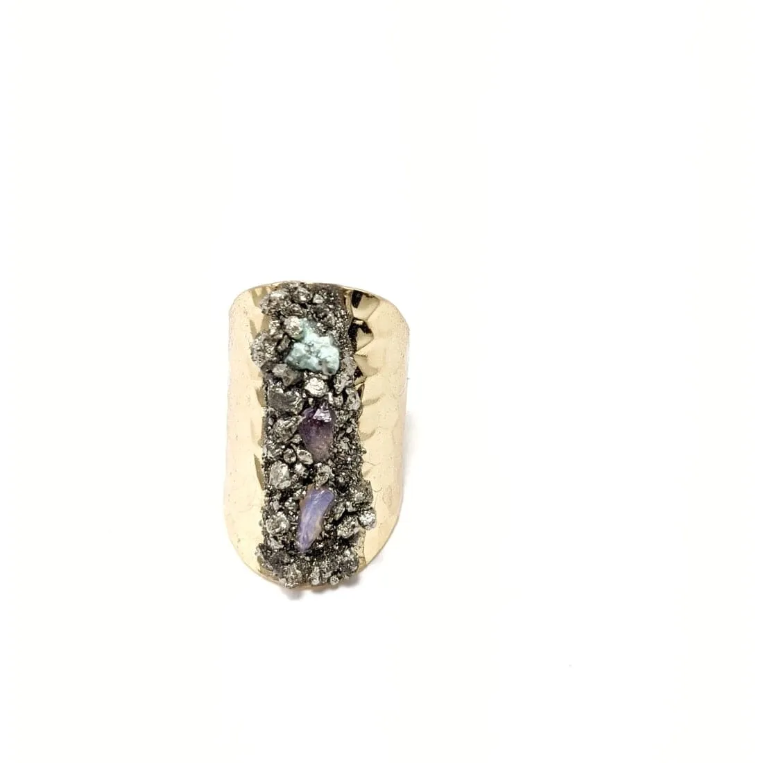 Tri-Stone Pyrite Ring