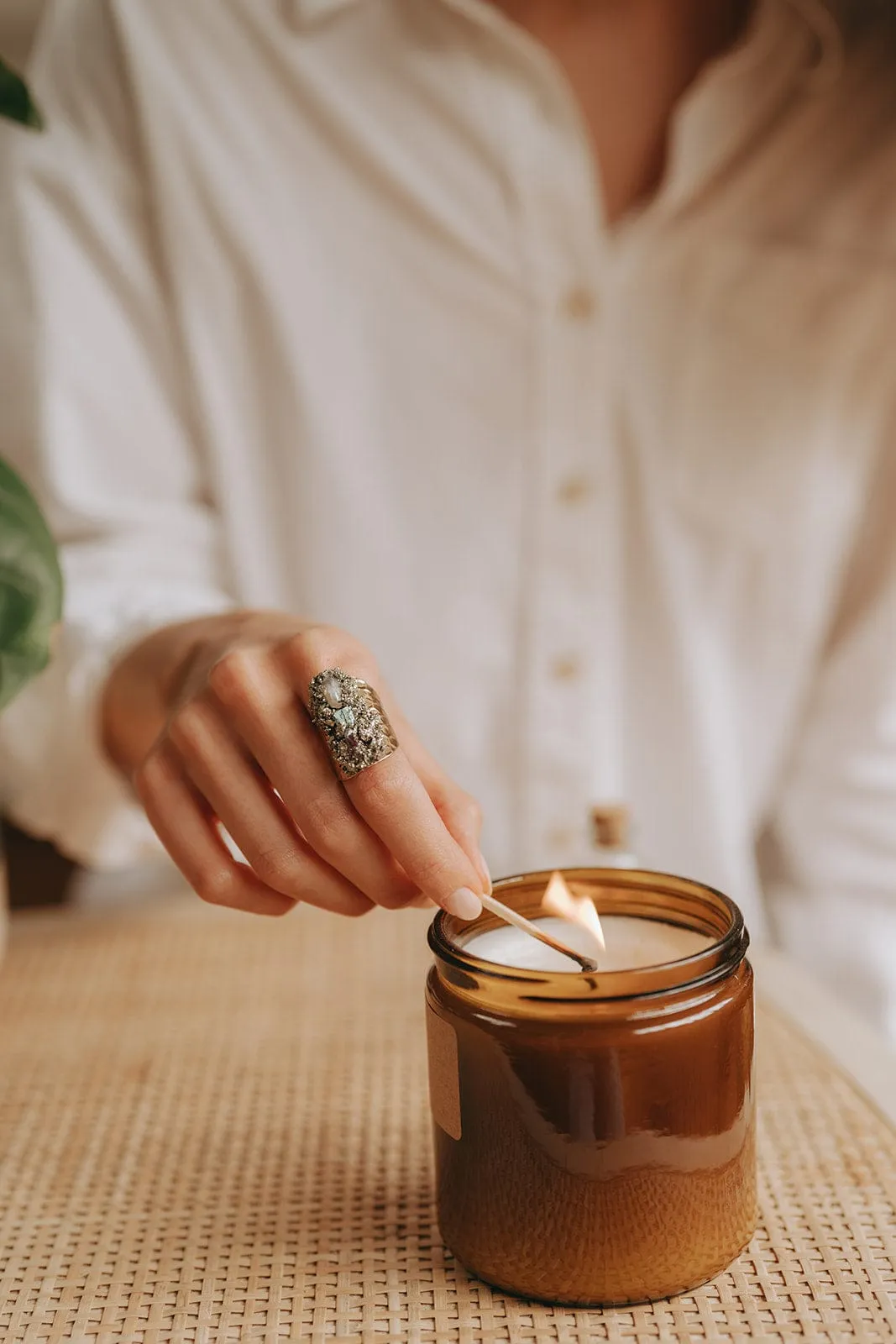 Tri-Stone Pyrite Ring