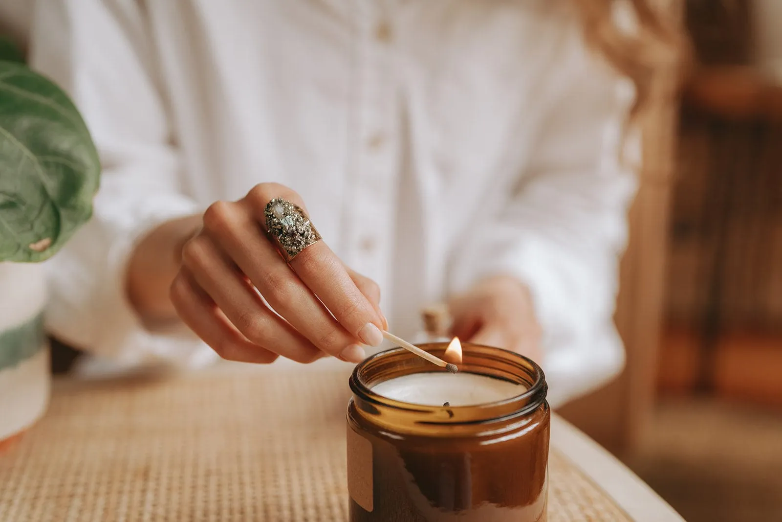 Tri-Stone Pyrite Ring