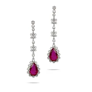 Trinity Ruby Drop Earrings