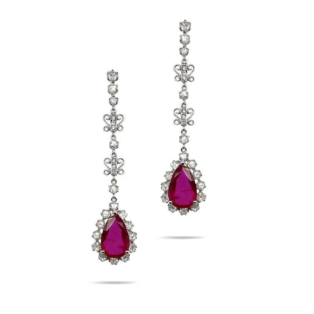 Trinity Ruby Drop Earrings