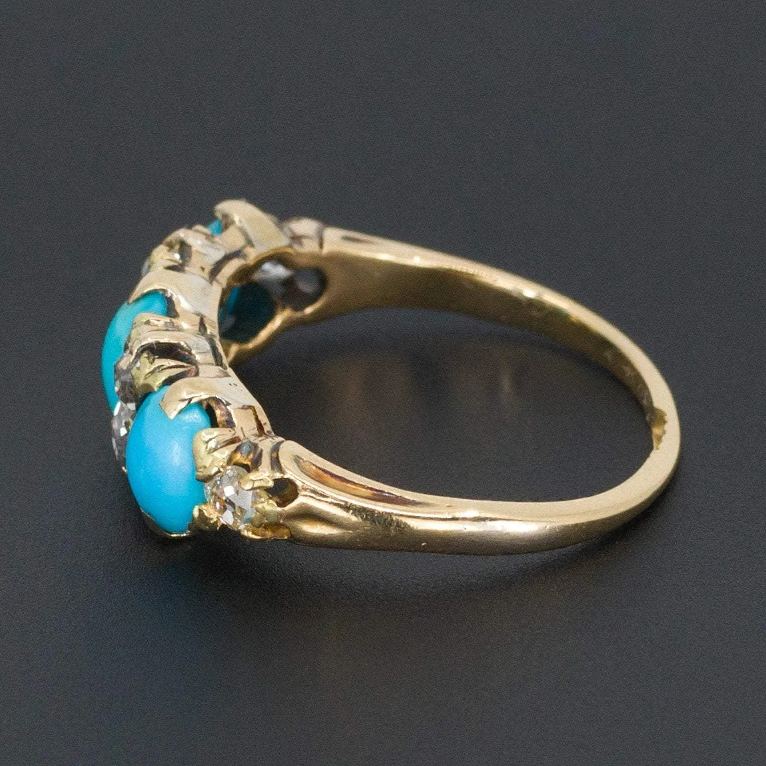 Turquoise & Diamond Ring | 18k Gold Ring