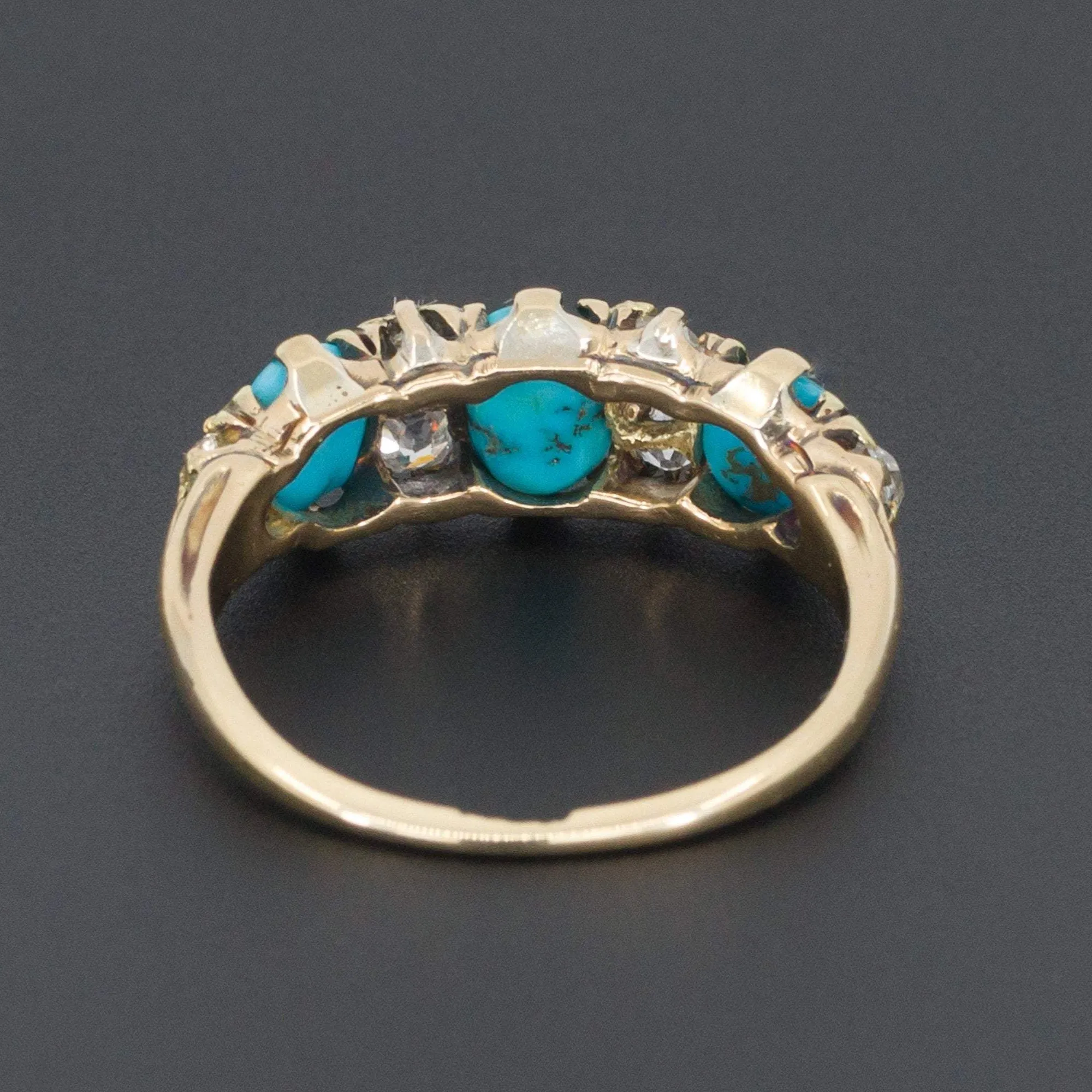 Turquoise & Diamond Ring | 18k Gold Ring