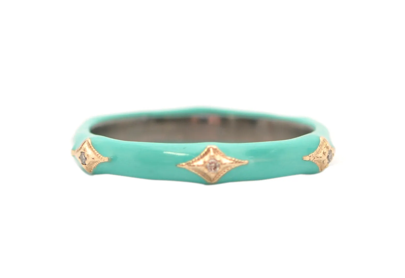 TURQUOISE ENAMEL CRIVELLI STACK RING