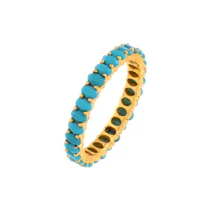 Turquoise Oval Beaded Ring