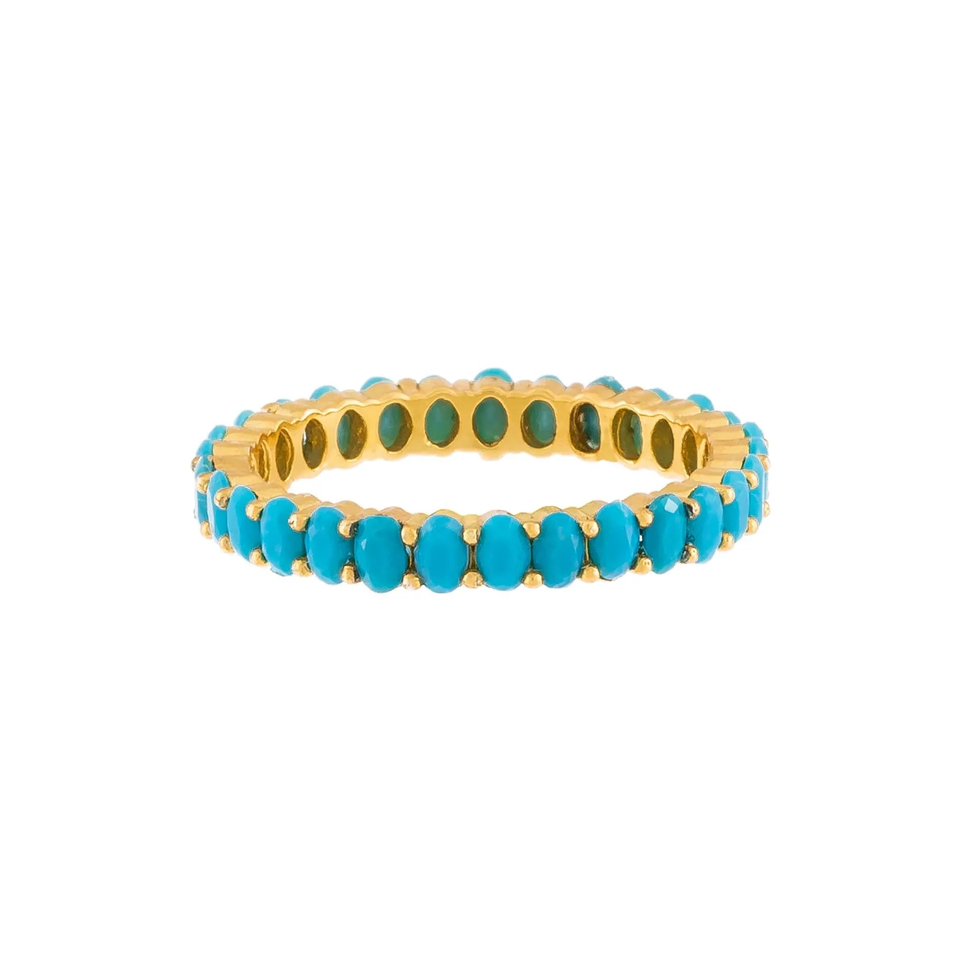 Turquoise Oval Beaded Ring