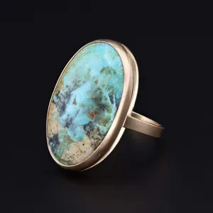 Turquoise Statement Ring | 14k Gold Ring