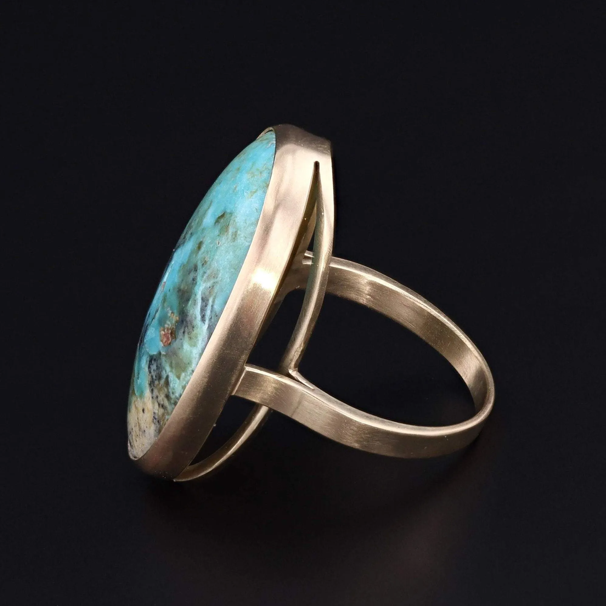 Turquoise Statement Ring | 14k Gold Ring