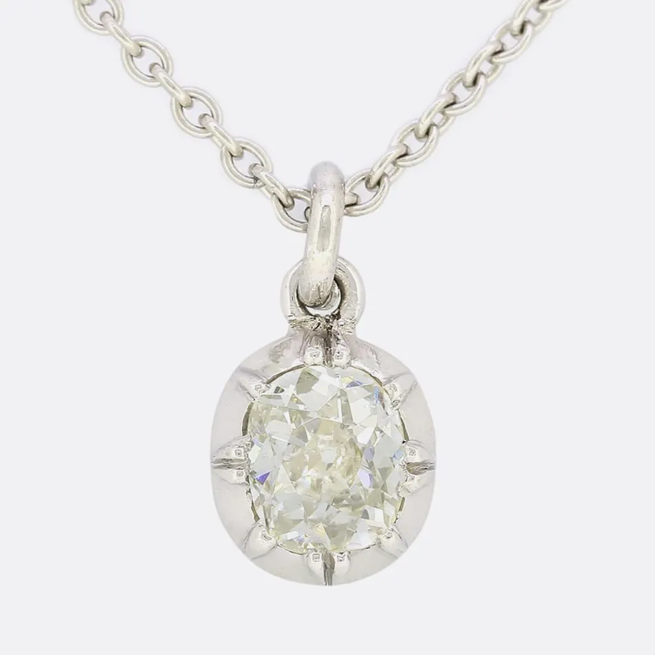 TVJ 0.55 Carat Cushion Cut Diamond Pendant