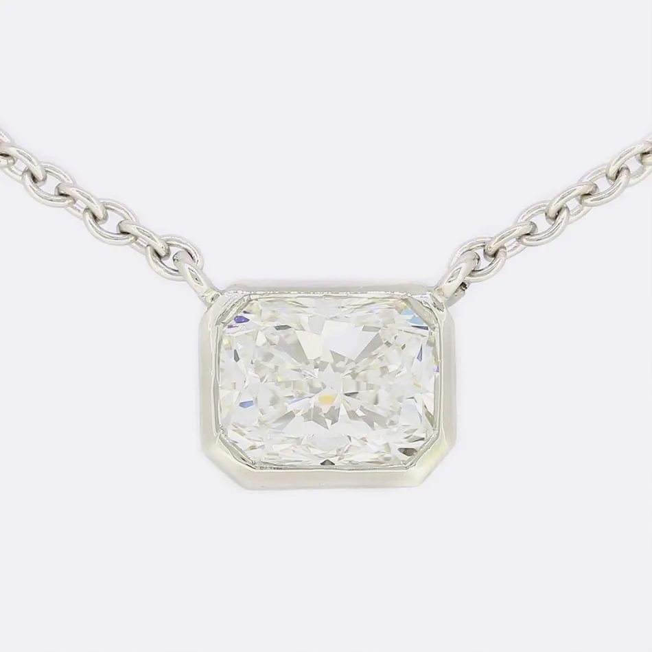 TVJ 1.02 Carat Radiant Cut Diamond Pendant