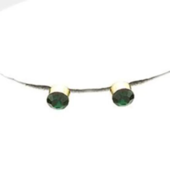 Twisted Beaded Green Crystal Teardrop Ornate Necklace Set