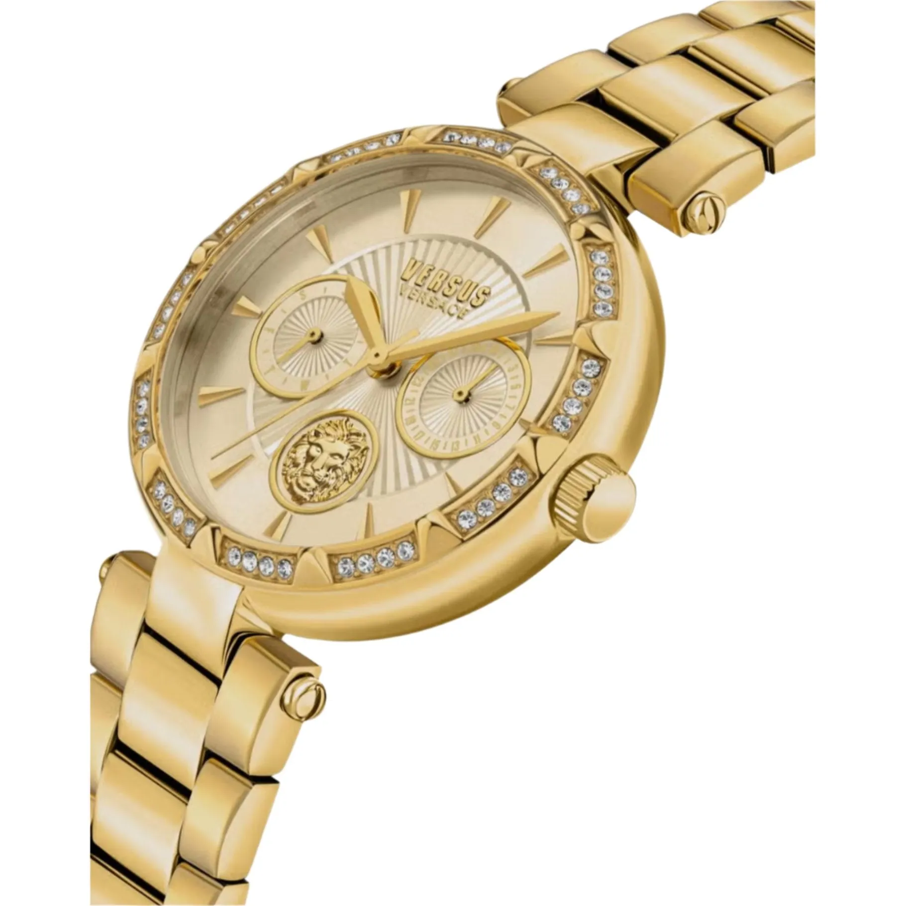 Versus Sertie Ladies Champagne Dial Gold Tone Stainless Steel Bracelet Watch