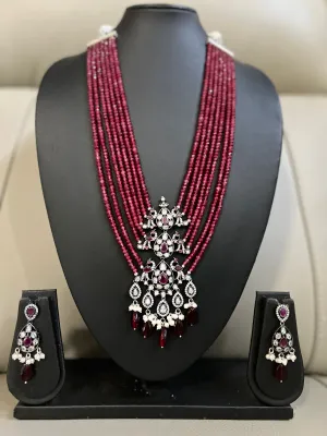 Victorian CZ Beaded Necklace Set