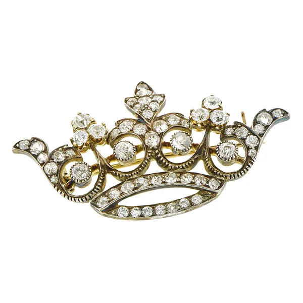 Victorian Diamond Crown Pin
