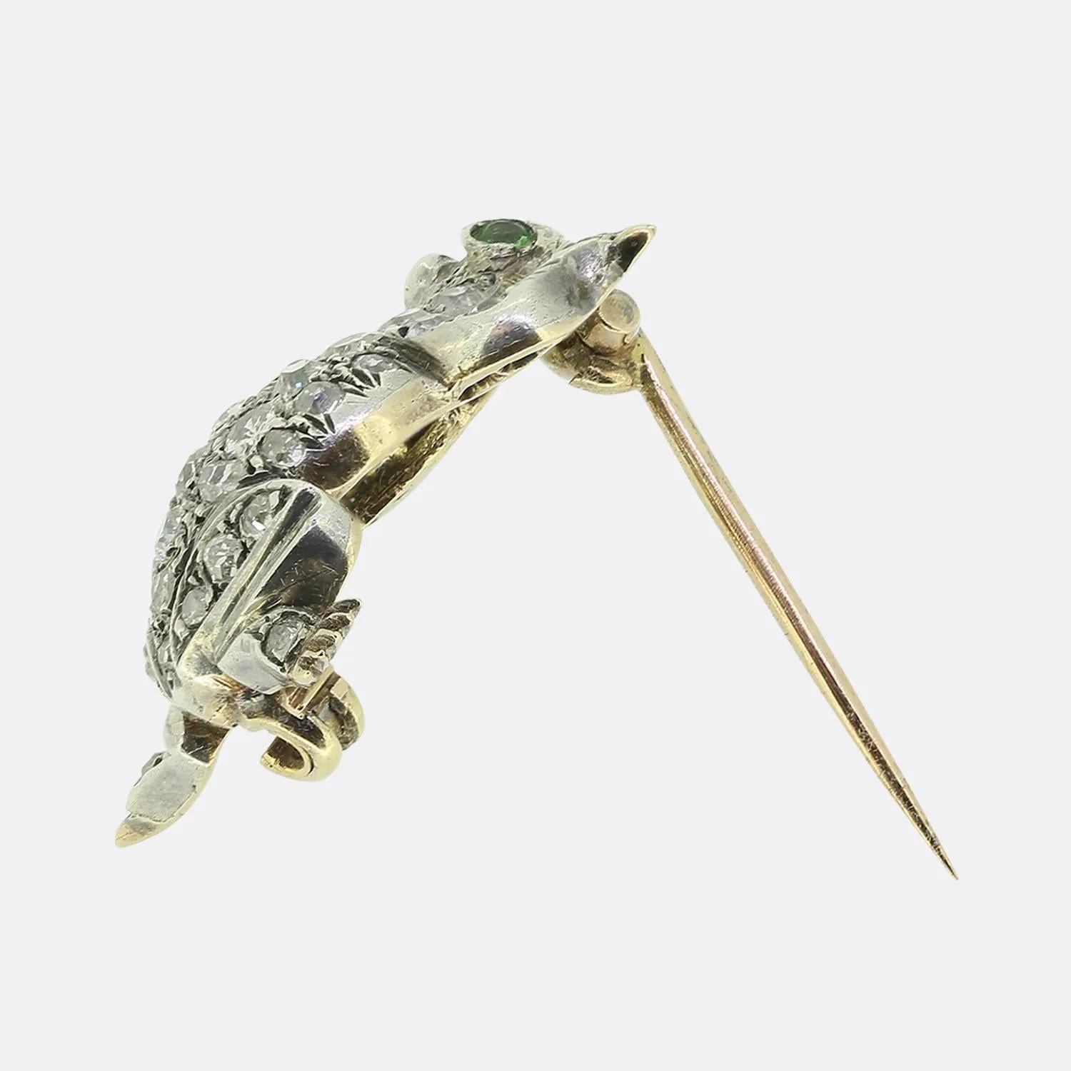 Victorian Emerald and Diamond Frog Brooch