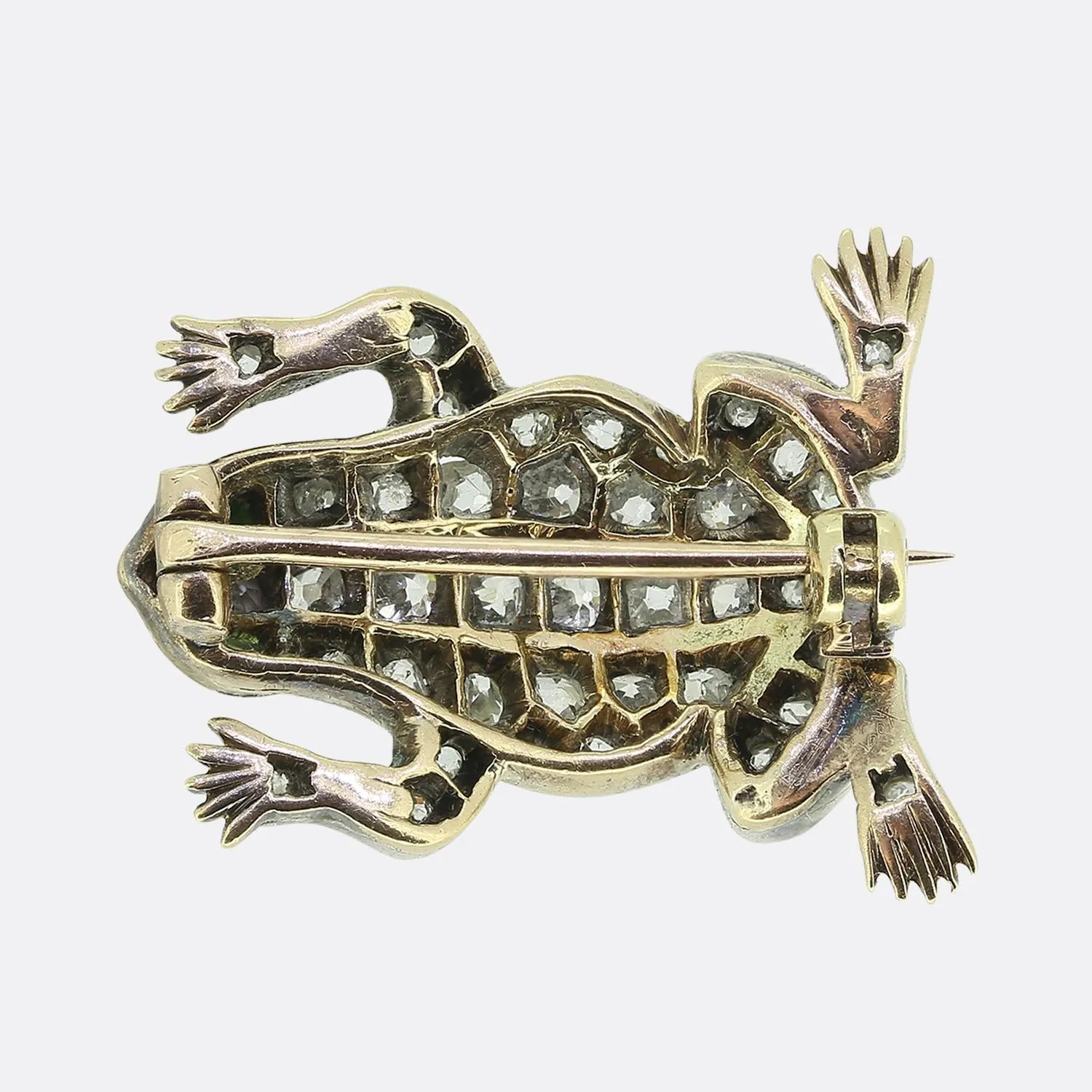 Victorian Emerald and Diamond Frog Brooch