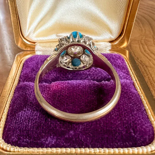 Victorian Old Mine Diamond & Turquoise Ring