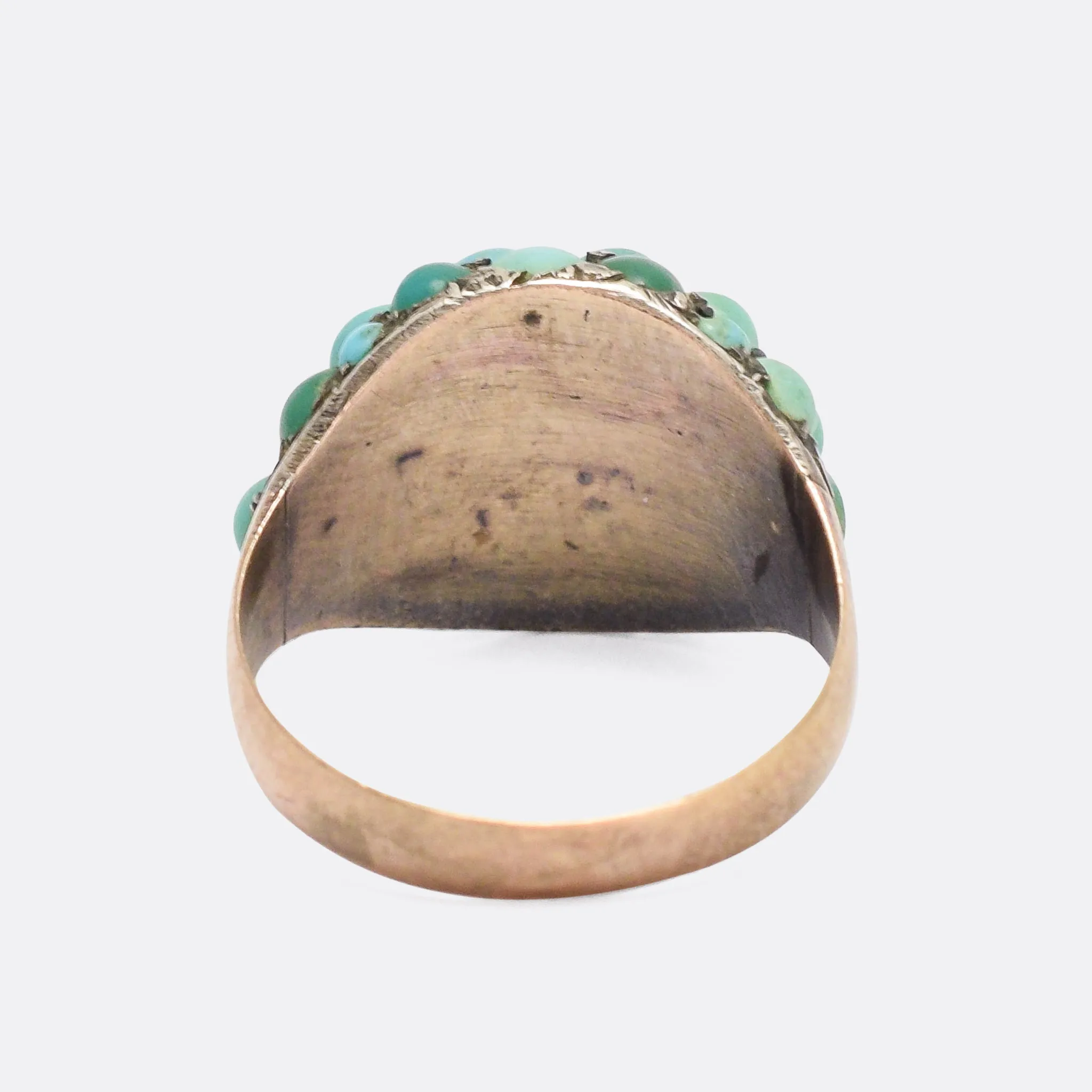 Victorian Pavé Turquoise Bombé Ring
