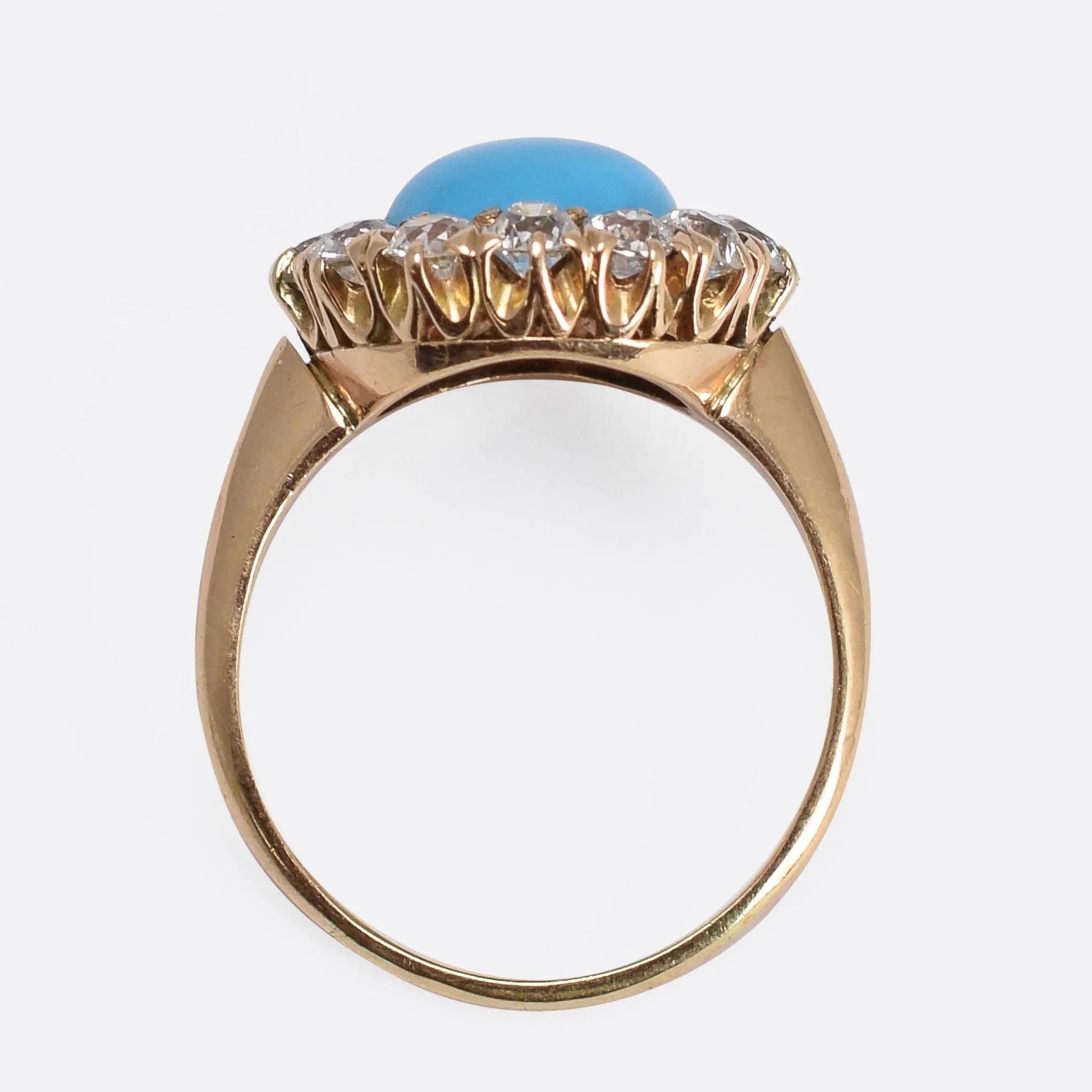 Victorian Turquoise & Diamond Cluster Ring