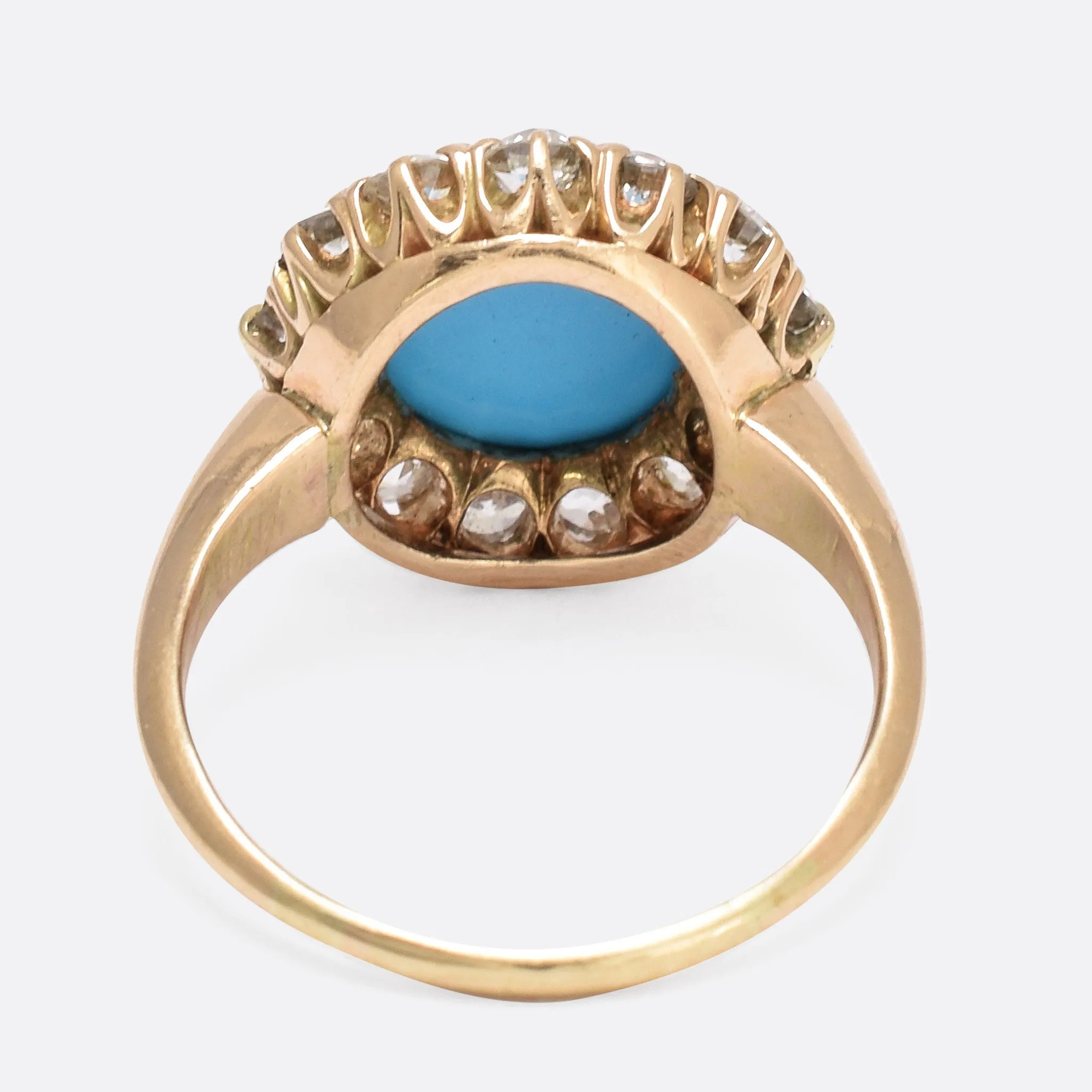 Victorian Turquoise & Diamond Cluster Ring