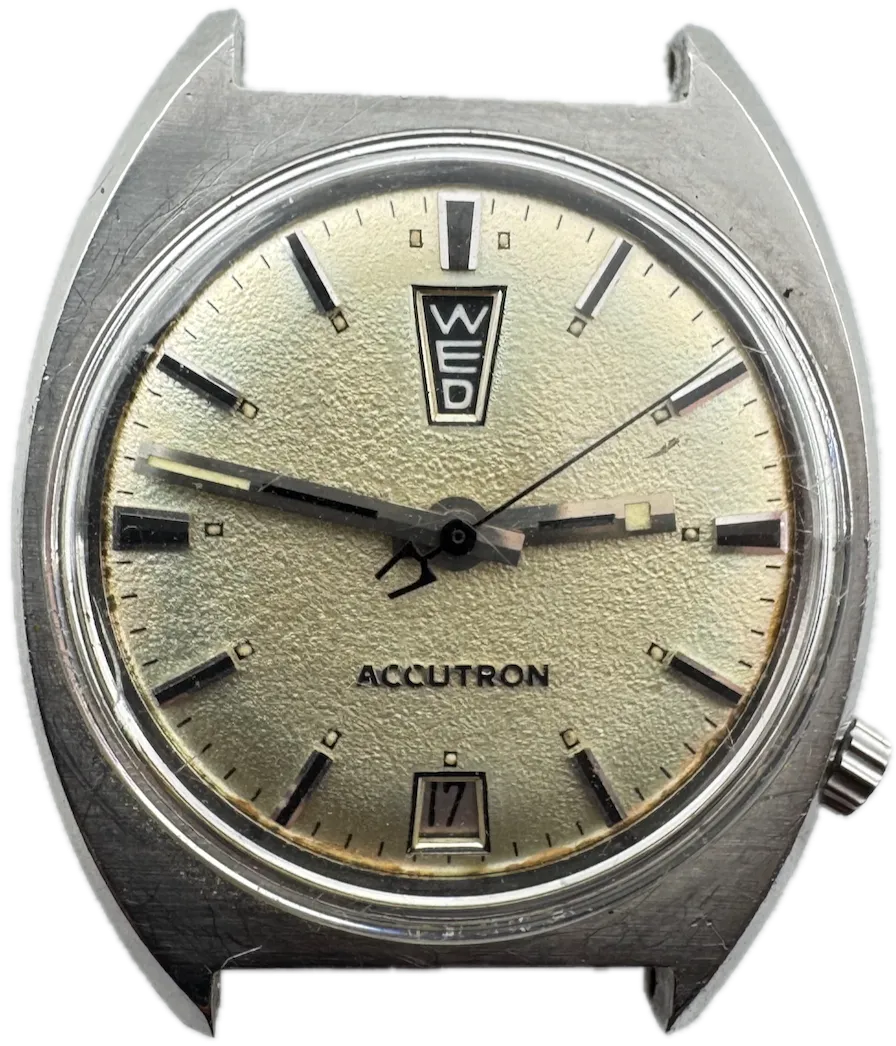 Vintage 1969 Accutron Day Date Men's Tuning Fork Wristwatch 218 2 USA Steel