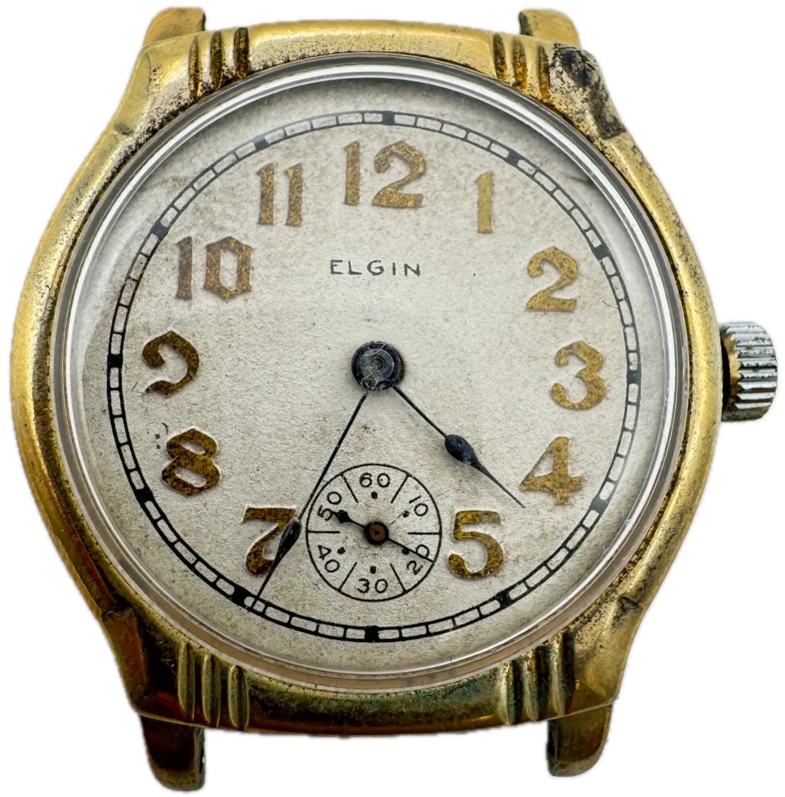 Vintage 32mm Elgin Art Deco Men's Mechanical Wristwatch 320 USA Gold Tone