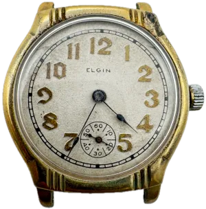Vintage 32mm Elgin Art Deco Men's Mechanical Wristwatch 320 USA Gold Tone