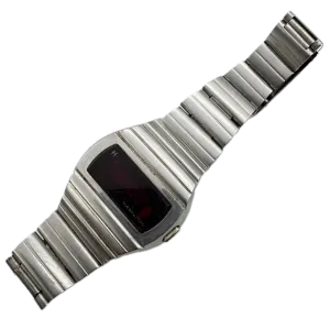 Vintage 40.5mm Hamilton Time Computer Men's Digital LED Wristwatch Steel