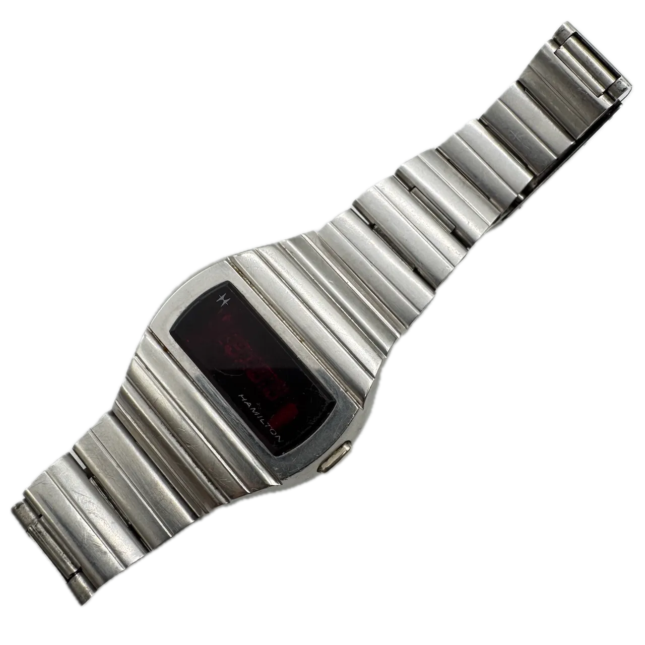 Vintage 40.5mm Hamilton Time Computer Men's Digital LED Wristwatch Steel