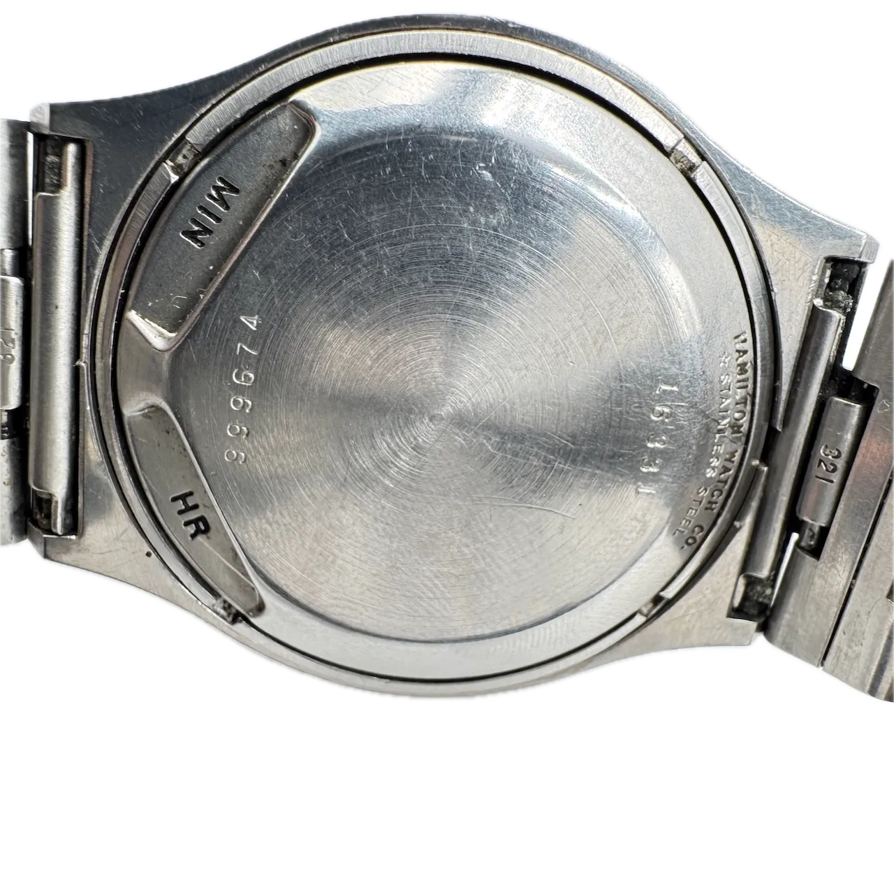 Vintage 40.5mm Hamilton Time Computer Men's Digital LED Wristwatch Steel