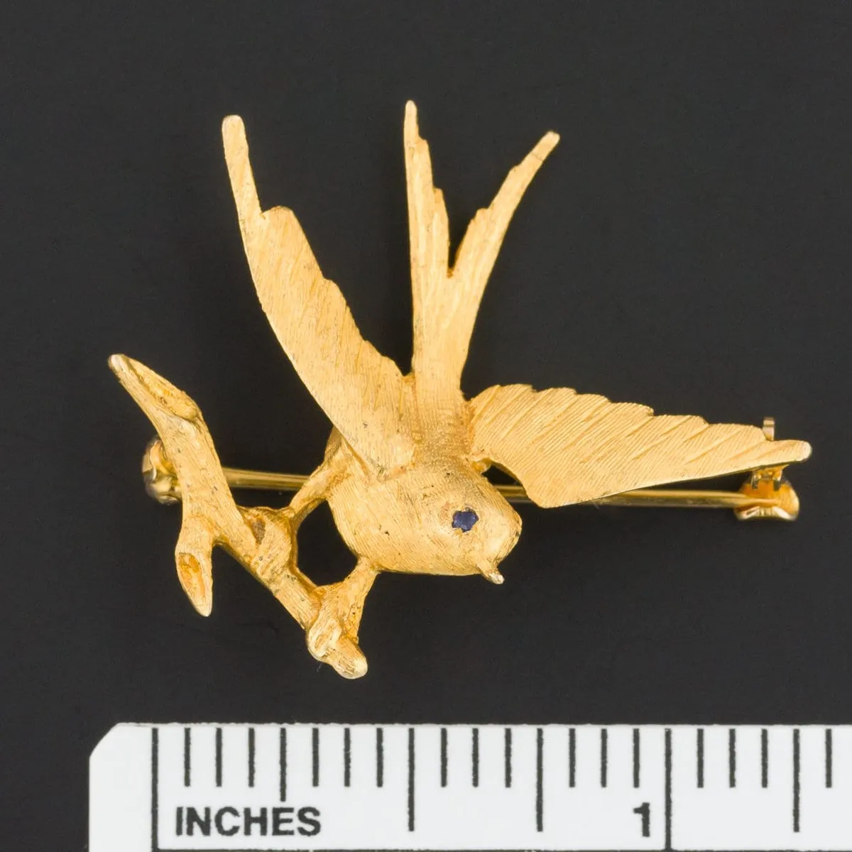Vintage Bird Brooch of 14k Gold