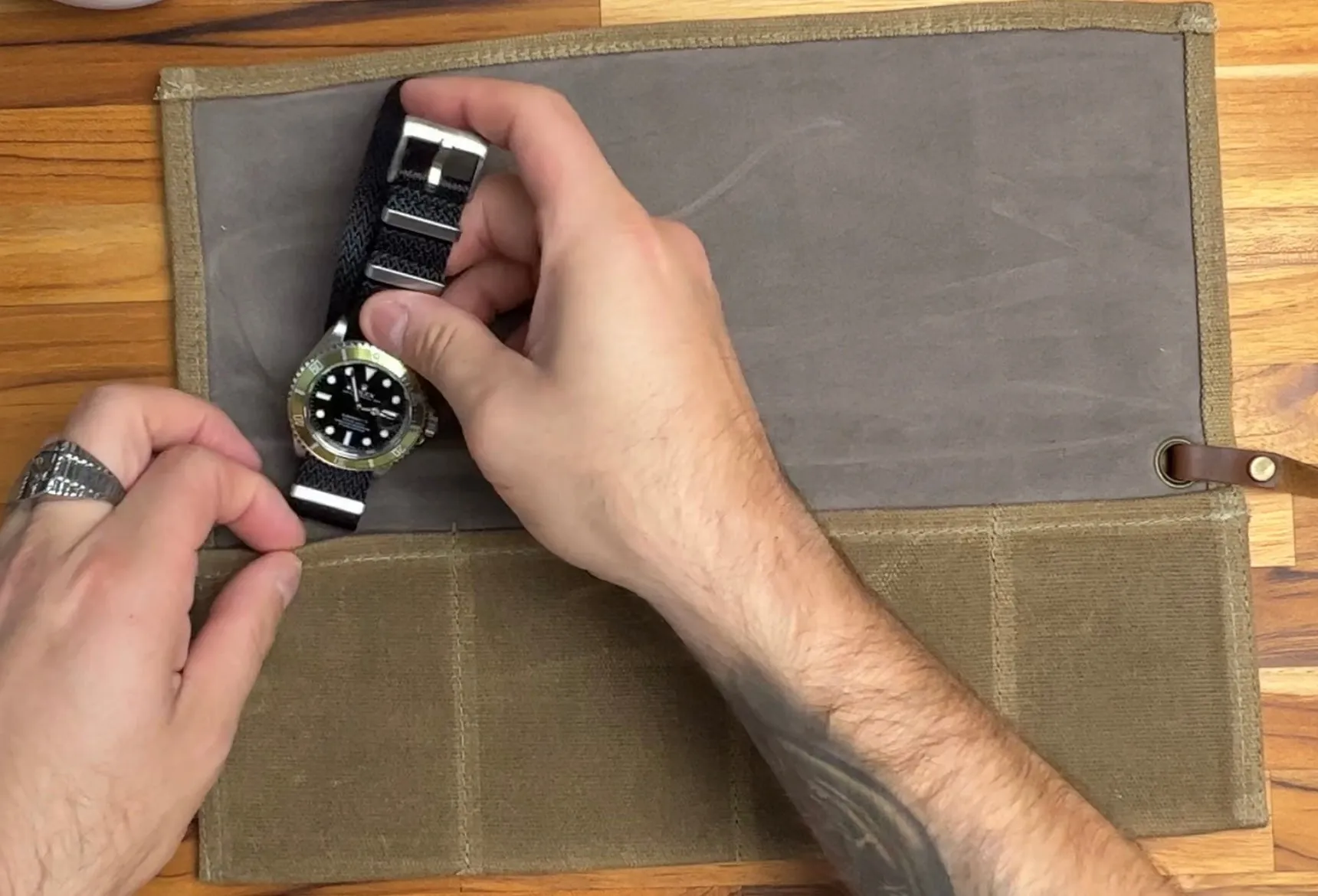 Vintage Canvas Watch Roll