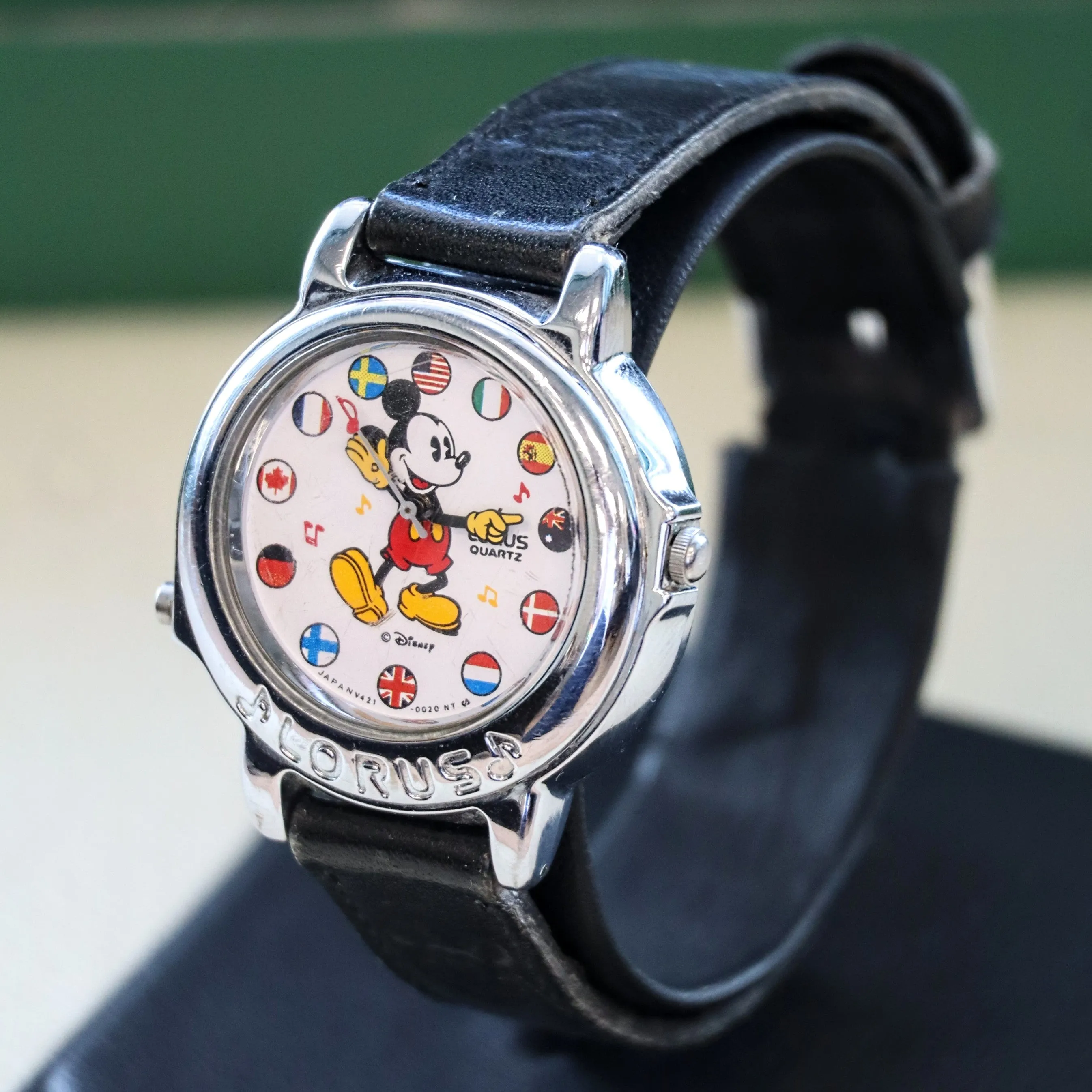 Vintage Disney Musical Mickey Mouse Wristwatch Animated Hands LORUS Watch Collectible