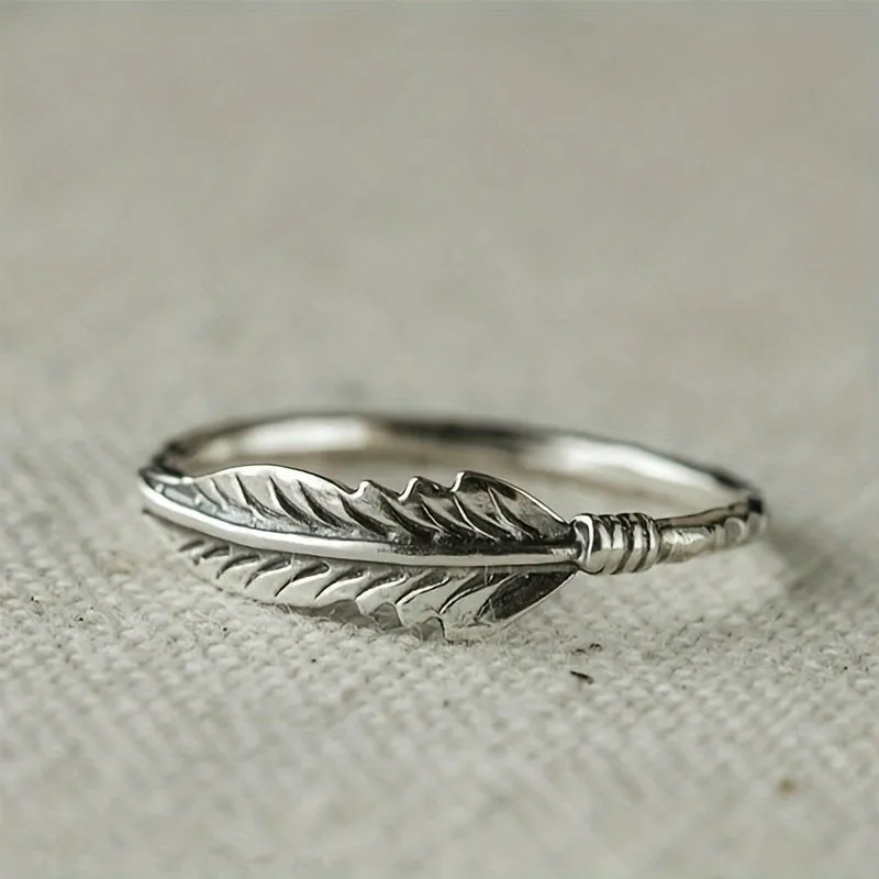 Vintage Feather Ring - Boho Style Jewelry