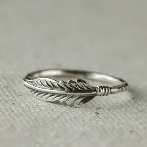 Vintage Feather Ring - Boho Style Jewelry