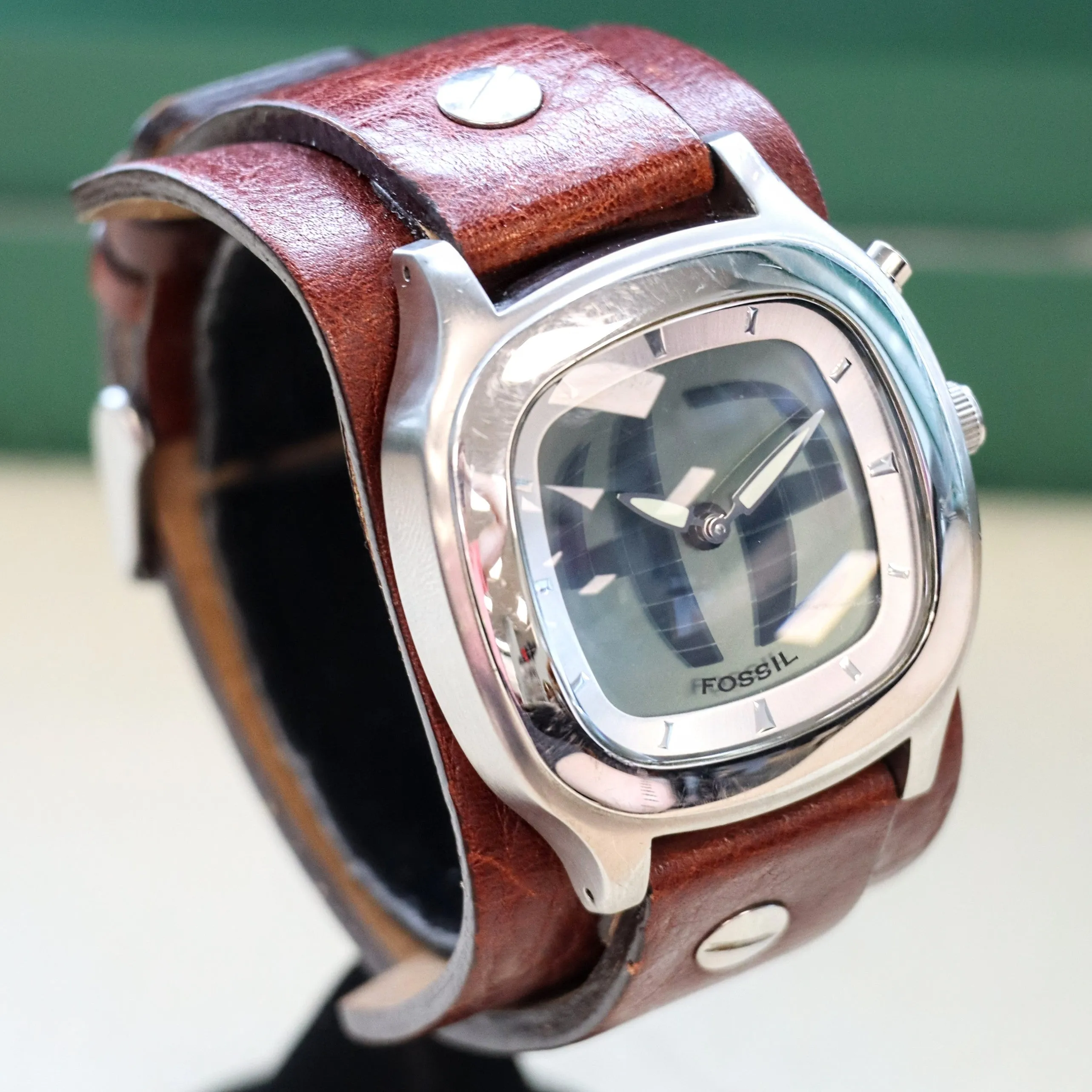 Vintage FOSSIL BIG TIC Digital/Analog Watch Ref. JR-8123 39mm Wristwatch - In box!