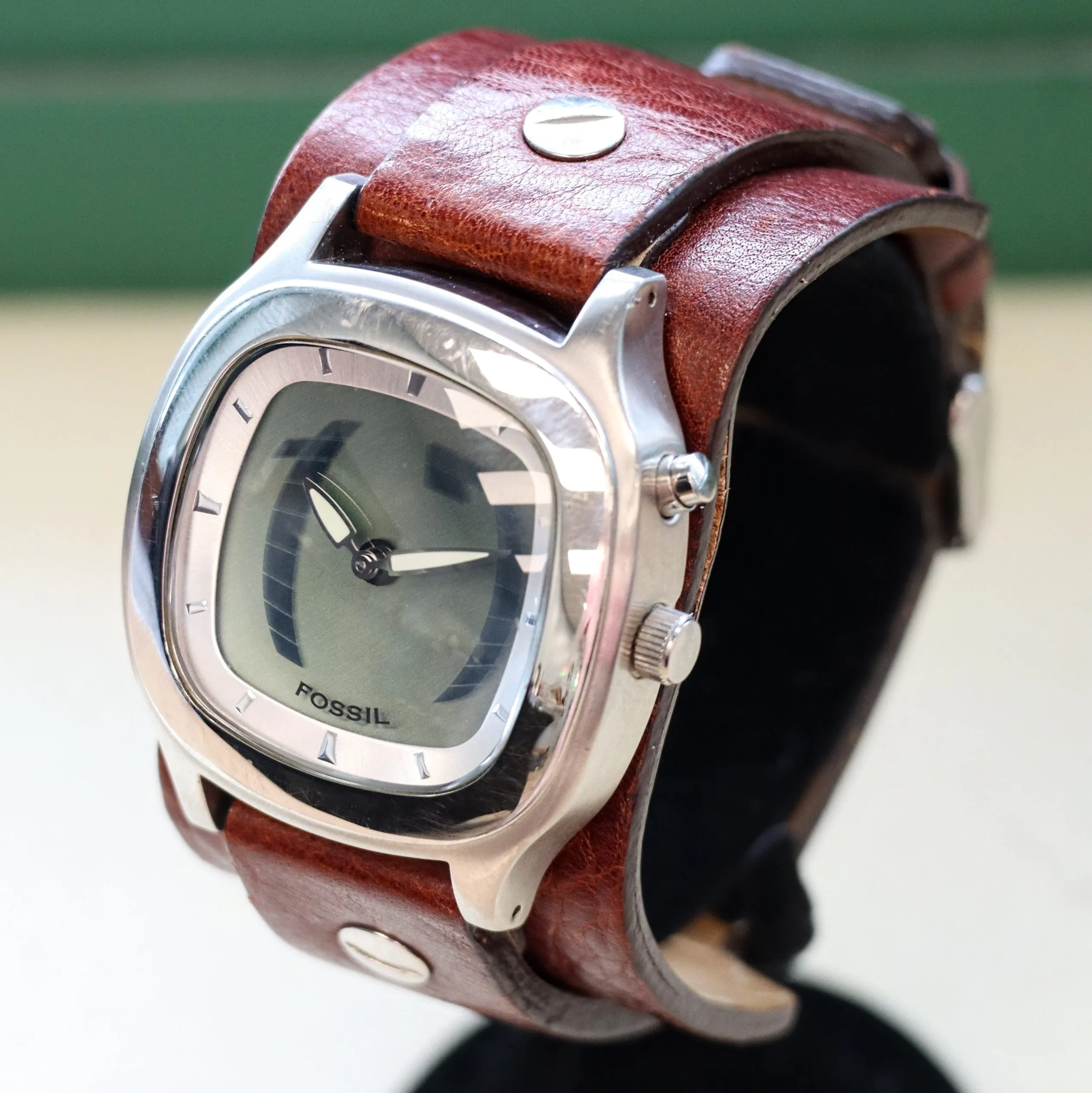 Vintage FOSSIL BIG TIC Digital/Analog Watch Ref. JR-8123 39mm Wristwatch - In box!