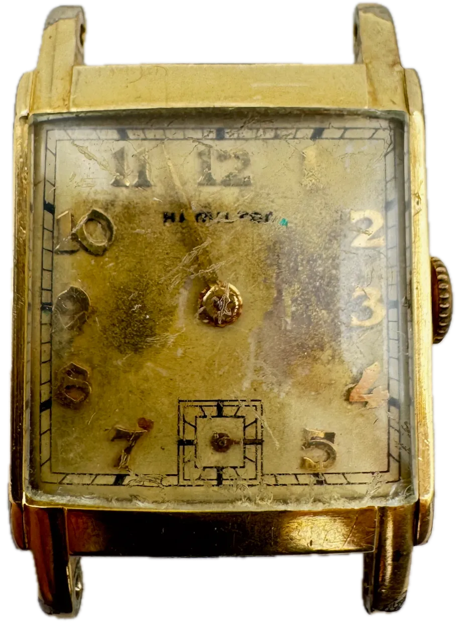 Vintage Hamilton Barry Men's Mechanical Wristwatch 982 USA 14k Gold Filled
