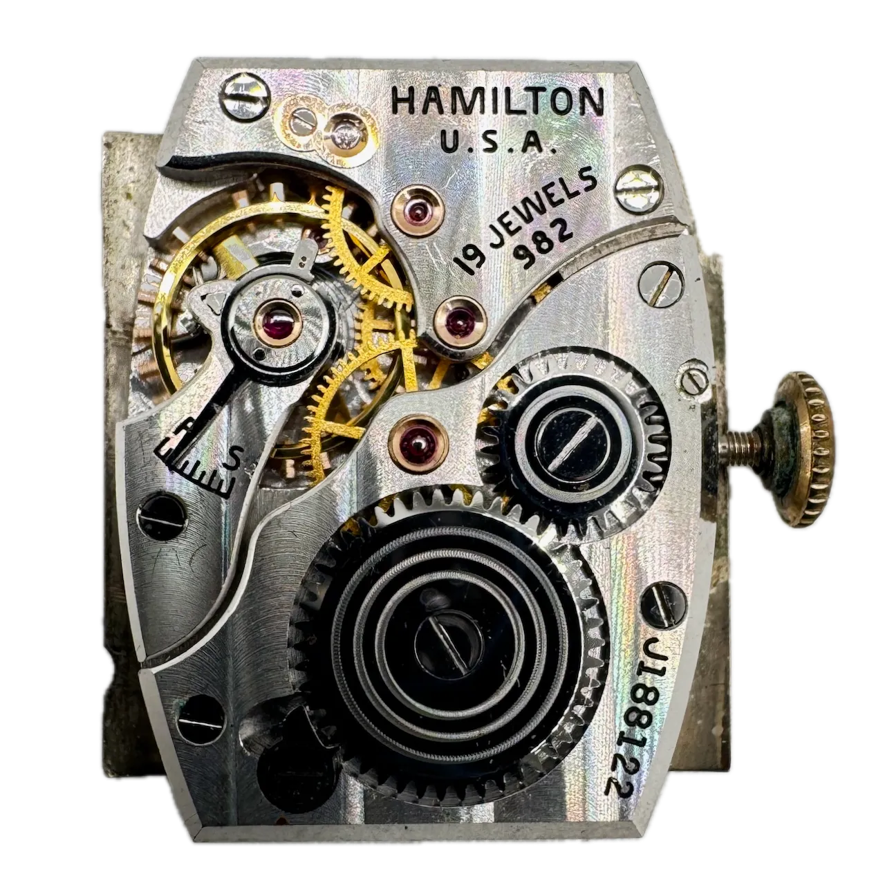 Vintage Hamilton Barry Men's Mechanical Wristwatch 982 USA 14k Gold Filled