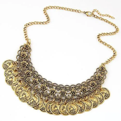 Vintage Maxi Statement Necklaces & Pendants Bohemian Coin Necklace Women Female Choker Collier Femme Boho Jewelry Bijoux