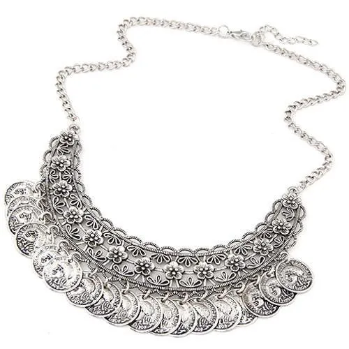 Vintage Maxi Statement Necklaces & Pendants Bohemian Coin Necklace Women Female Choker Collier Femme Boho Jewelry Bijoux