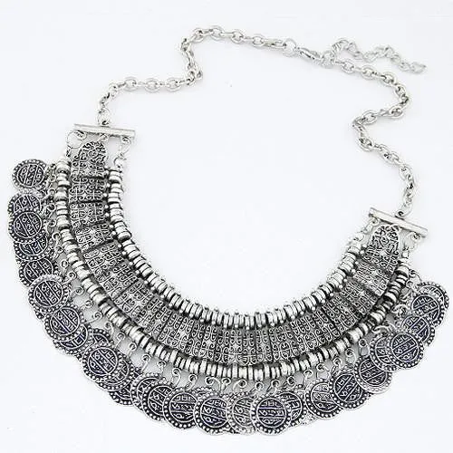 Vintage Maxi Statement Necklaces & Pendants Bohemian Coin Necklace Women Female Choker Collier Femme Boho Jewelry Bijoux